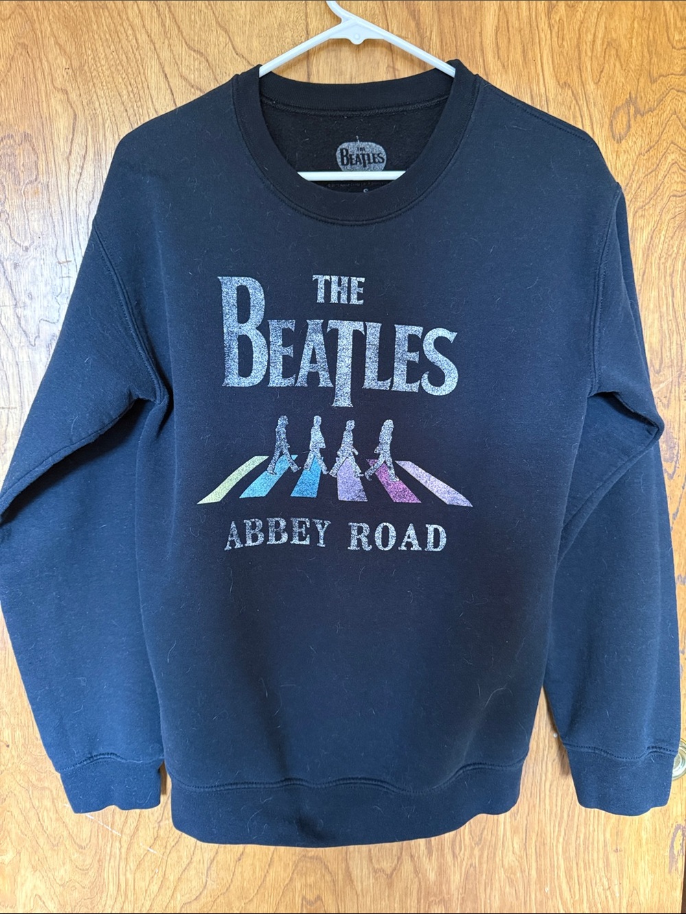 The Beatles 🌈 Black Sweatshirt with Rainbow Abbey Road Graphic